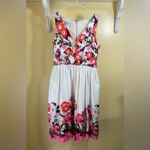 Donna Morgan Red and Pink Sleeveless Sundress